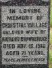 Christiana Wallace Brownbridge Headstone